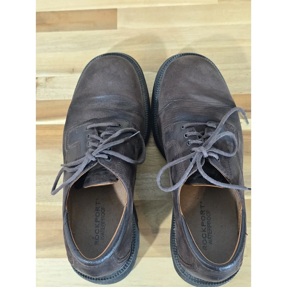 Rockport‎ Brown Suede Oxford Shoes Mens Size 8M Comfort Walking Casual Lace Up